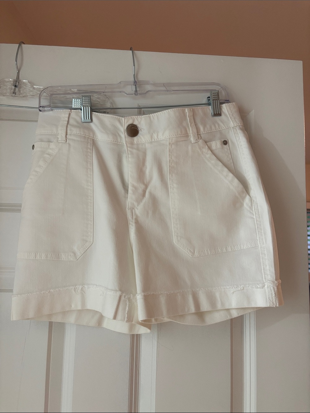Democracy Cream High-Rise Patch Pocket Shorts